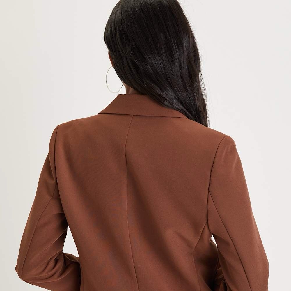 LULUS Officially Fashionable Brown Open Front Blazer‎ Sz S NWT in packaging - Picture 3 of 7